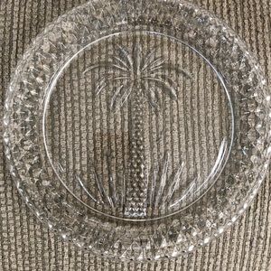South Beach 7 1/2”Palm Tree Dessert Plate Shannon Crystal by Godinger